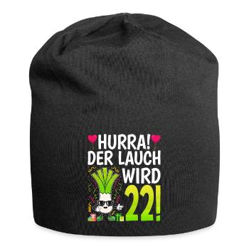 Hurra der Lauch wird 22 - Jersey-Beanie - Schwarz - Vorne