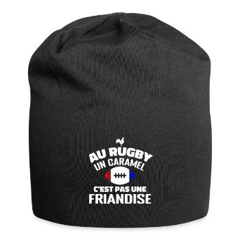 Au Rugby Un Caramel C'est Pas Une Friandise, rugby - Bonnet en jersey - noir - Devant
