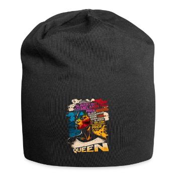 Juneteenth BLM Schwarz Stolz Frau Stark Schwarze - Jersey-Beanie - Schwarz - Vorne