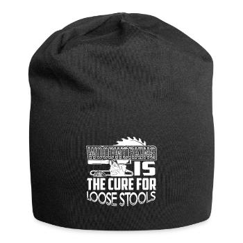 Woodworking Is The Cure For Loose Stools - Jersey Beanie - black - Front