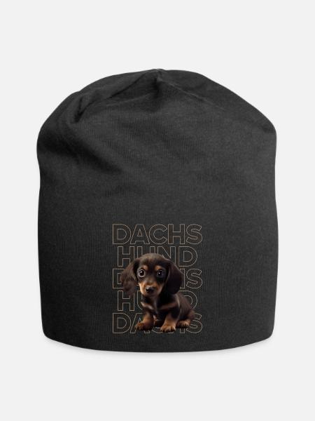 Wire-haired Dachshund Dachshund Dog Dogs Puppy Dachshund - Jersey Beanie - black