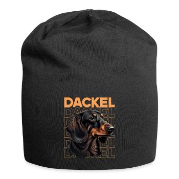Rauhaardackel Dachshund Hund Hunde Welpe Dackel - Jersey-Beanie - Schwarz - Vorne