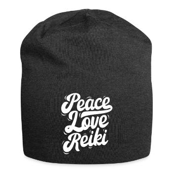 Peace Love Reiki - Jersey-Beanie - Anthrazit - Vorne