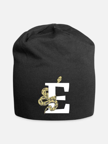 Buchstabe e Schlange - Jersey-Beanie - Schwarz