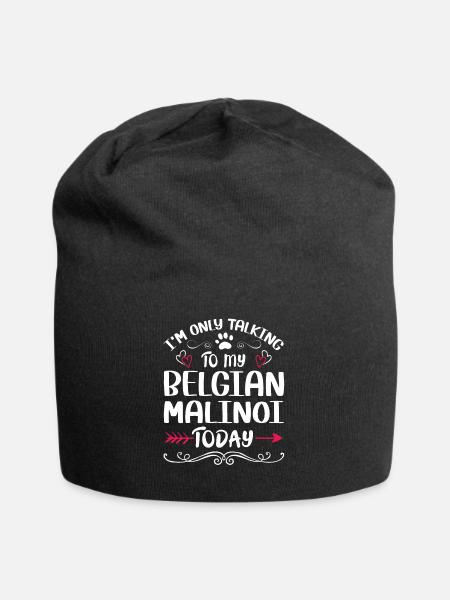 Propriétaire de chien Parler à mon Malinoi belge - Bonnet en jersey - noir