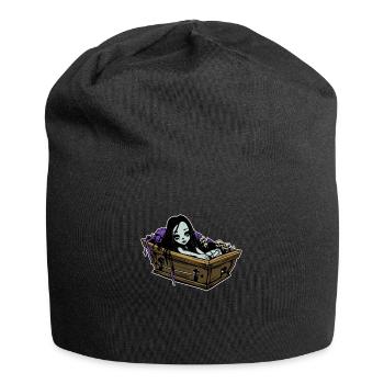 Romantic Goth in Coffin - Gothic Emo Grufti - Jersey Beanie - black - Front