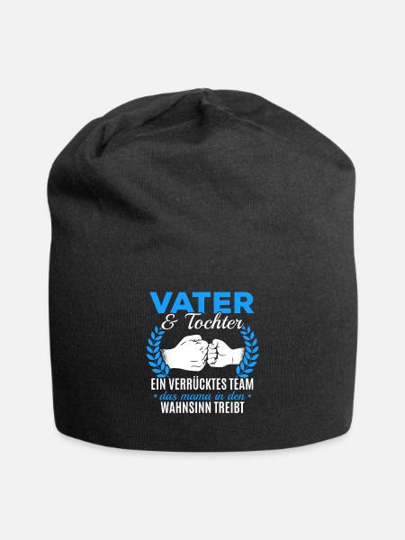 Vater & Tochter ein Verrücktes Team Partnerlook - Jersey-Beanie - Schwarz