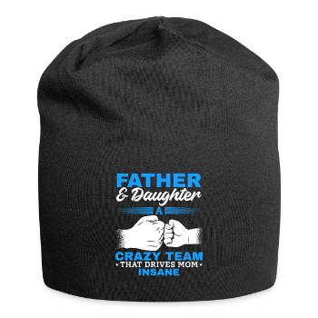 Father & daughter a crazy team partner look - Jersey Beanie - black - Front