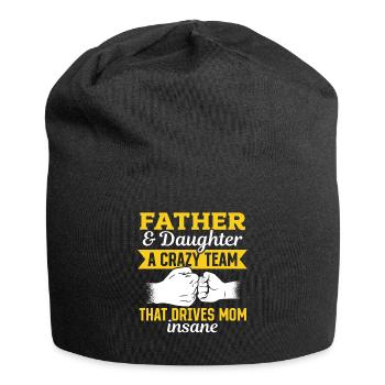 Father & daughter a crazy team partner look - Jersey Beanie - black - Front