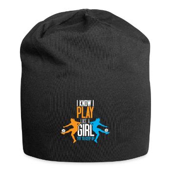 Football I know I play like a girl - Jersey Beanie - black - Front
