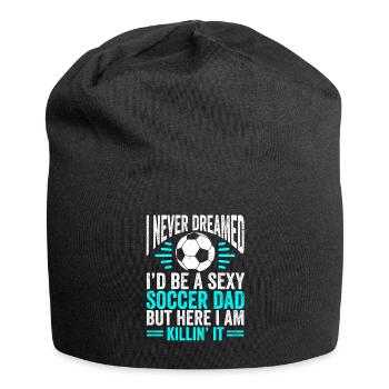 Fußball Herzschlag Fußball Ball Herzschlag - Jersey-Beanie - Schwarz - Vorne