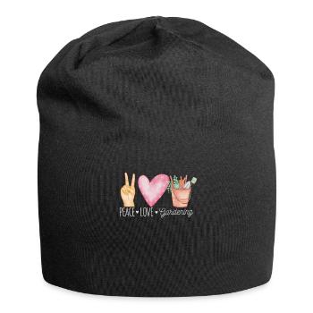 Peace Love Gardening Funny Flowers Garden - Bonnet en jersey - noir - Devant