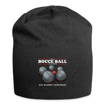 Boccia Bocce Bocciaspieler Boulesport Geschenk - Jersey-Beanie - Schwarz - Vorne