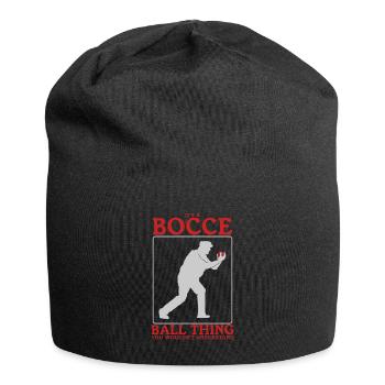 Boccia Bocce | Bocciaspieler Boulesport Geschenk - Jersey-Beanie - Schwarz - Vorne