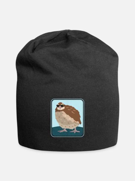 Wachtel Wachtelzüchter | Wachtelhaltung Geschenk - Jersey-Beanie - Schwarz