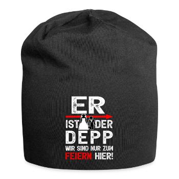 Junggesellenabschied Männer T-Shirt JGA Poltern - Jersey-Beanie - Schwarz - Vorne