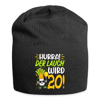 Hurra der Lauch wird 20 Geburtstag - Jersey-Beanie - Schwarz - Vorne