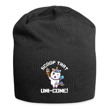 Rainbow Cute Unicorn Ice Cream Lover Mythical - Jersey Beanie - black - Front