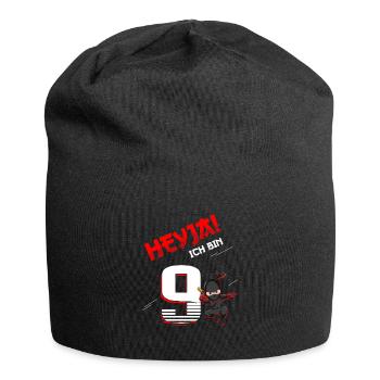 9th Birthday Boy 9 Year Old Ninja - Jersey Beanie - black - Front