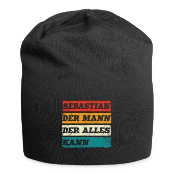 Sebastian Der Mann Der Alles Kann Name Sebastian - Jersey-Beanie - Schwarz - Vorne