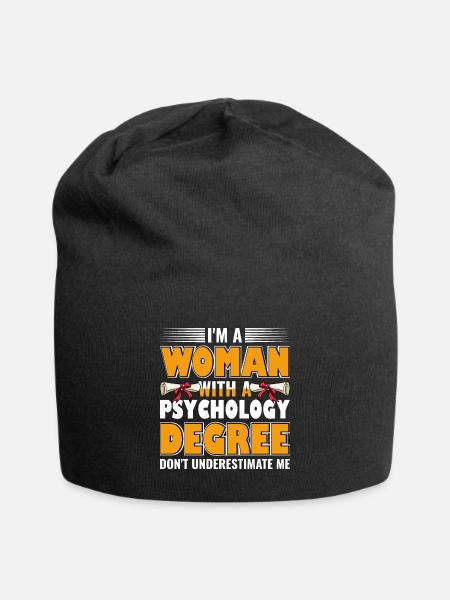 Woman with psychology degree School psychologist - Jersey Beanie - black