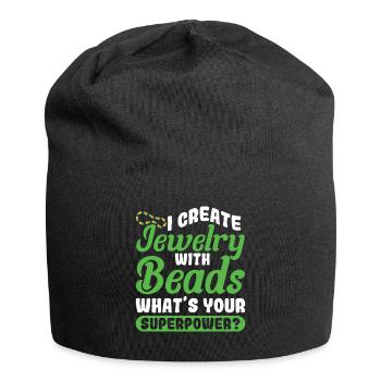 Perle Perle Broderie Bijoutier Fabricant de bijoux - Bonnet en jersey - noir - Devant