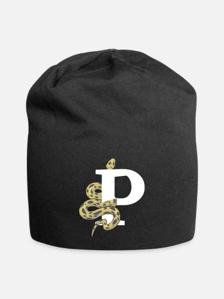Buchstabe p Schlange - Jersey-Beanie - Schwarz