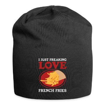 Pommes Frites Fastfood Fast Food Fritten Geschenk - Jersey-Beanie - Schwarz - Vorne