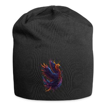 Oiseau phénix mythique avec flammes - Bonnet en jersey - noir - Devant