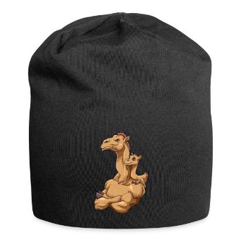 Starkes Kamel mit Kamel Kind für einen Kamel - Jersey-Beanie - Schwarz - Vorne