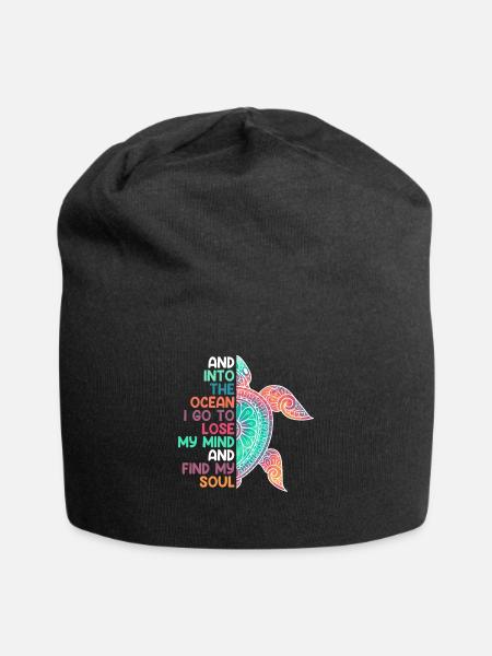 Umweltliebe Save the Ocean Schildkröte Tierschutz - Jersey-Beanie - Schwarz