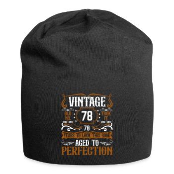 78th Birthday Vintage Retro - Jersey Beanie - black - Front