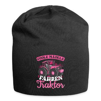 Landwirtin Coole Mädels fahren Traktor - Jersey-Beanie - Schwarz - Vorne