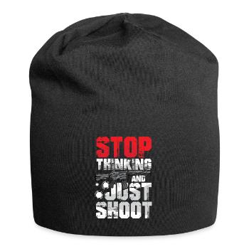 Stop Thinking And Just Shoot - Jersey-Beanie - Schwarz - Vorne