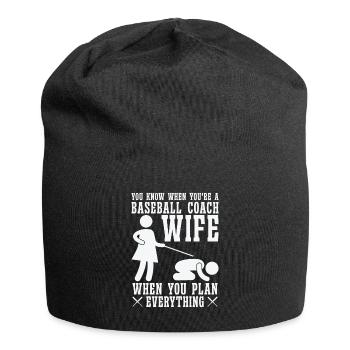 Baseball-Trainerin Ehefrau Berufstätige Mutter - Jersey-Beanie - Schwarz - Vorne
