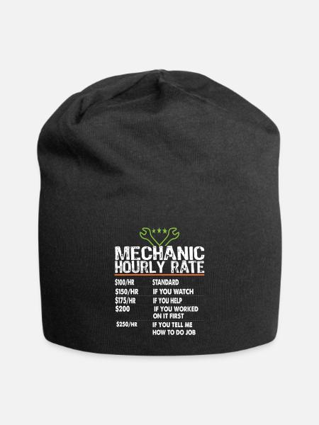 Stundensatz für Mechaniker Arbeitspreise für Mechaniker - Jersey-Beanie - Schwarz