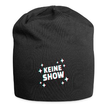 KEINE SHOW Glitch Schriftzug - Jersey-Beanie - Schwarz - Vorne