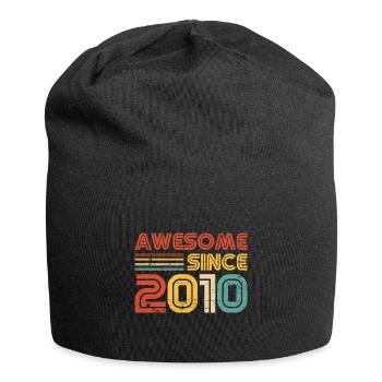 Awesome Since 2010 Birthday Vintage - Jersey Beanie - black - Front