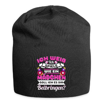 Billard Mädchen Billardspielerin - Jersey-Beanie - Schwarz - Vorne