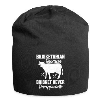 Brisketarian Because Brisket Smoker BBQ Grilling - Jersey Beanie - black - Front
