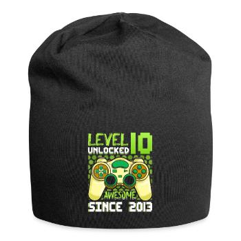 Level 10 Unlocked Awesome Since 2013 - Jersey-Beanie - Schwarz - Vorne