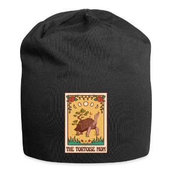 Cottagecore African Spurred Sulcata Tortoise Mom - Jersey Beanie - black - Front