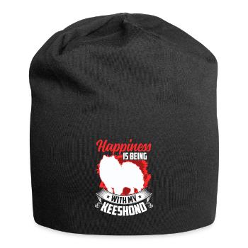 Wolfsspitz me rend heureux German Keeshond - Bonnet en jersey - noir - Devant