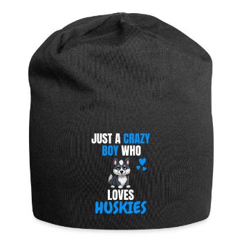 Dogs Pet Crazy Boy Gift Husky - Jersey Beanie - black - Front