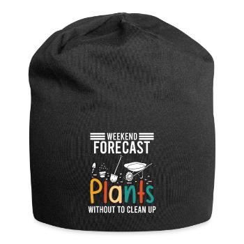 Weekend forecast Plants without to clean up - Jersey Beanie - black - Front