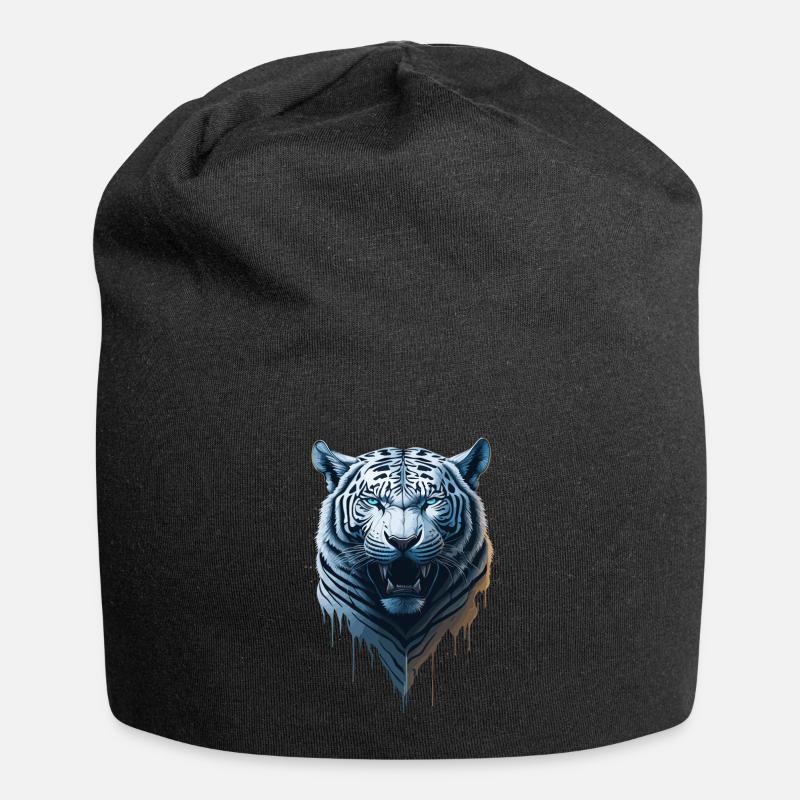 WILDES WHITE TIGER DESIGN - Jersey-Beanie - Schwarz