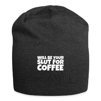 Adult Humor Ironic Perv Coffee Lover Gift - Jersey-Beanie - Anthrazit - Vorne