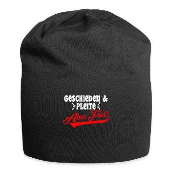 Geschieden & Pleite aber Frei! Scheidungsparty - Jersey-Beanie - Schwarz - Vorne