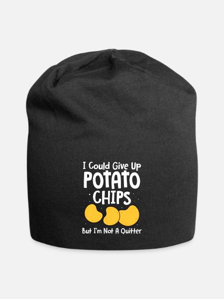 Chips Essen Snacks Süßigkeiten Geschenk - Jersey-Beanie - Schwarz