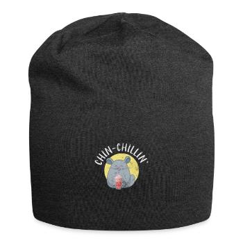 Chinchilla Nagetier Haustier Nager Geschenk - Jersey-Beanie - Anthrazit - Vorne